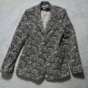 People Like Frank Black‎ White Button Blazer Jacket Sz 8 Business Workwear